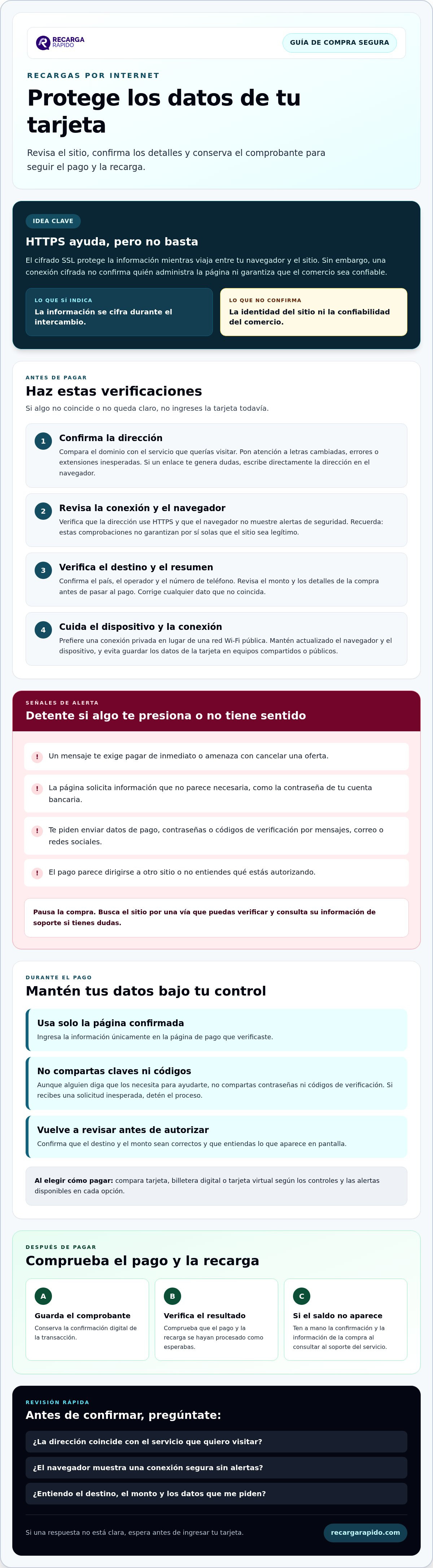 Cómo proteger tu tarjeta de crédito al comprar saldo por internet en 2026